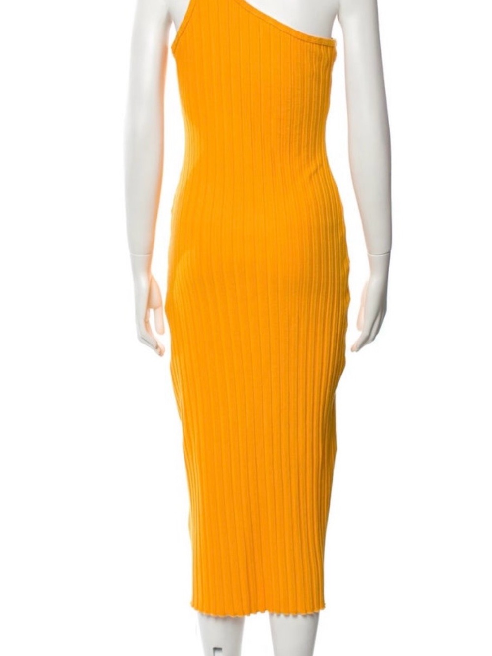 Simon Miller One-Shoulder Ribbed Midi Dress - Orange